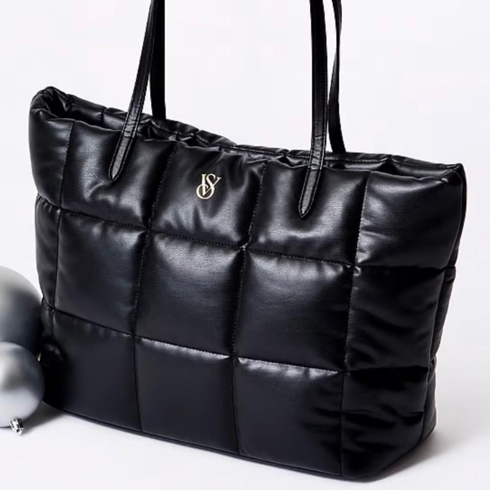 Victoria's Secret Partially Recycled Materials Quilted Tote (Black)